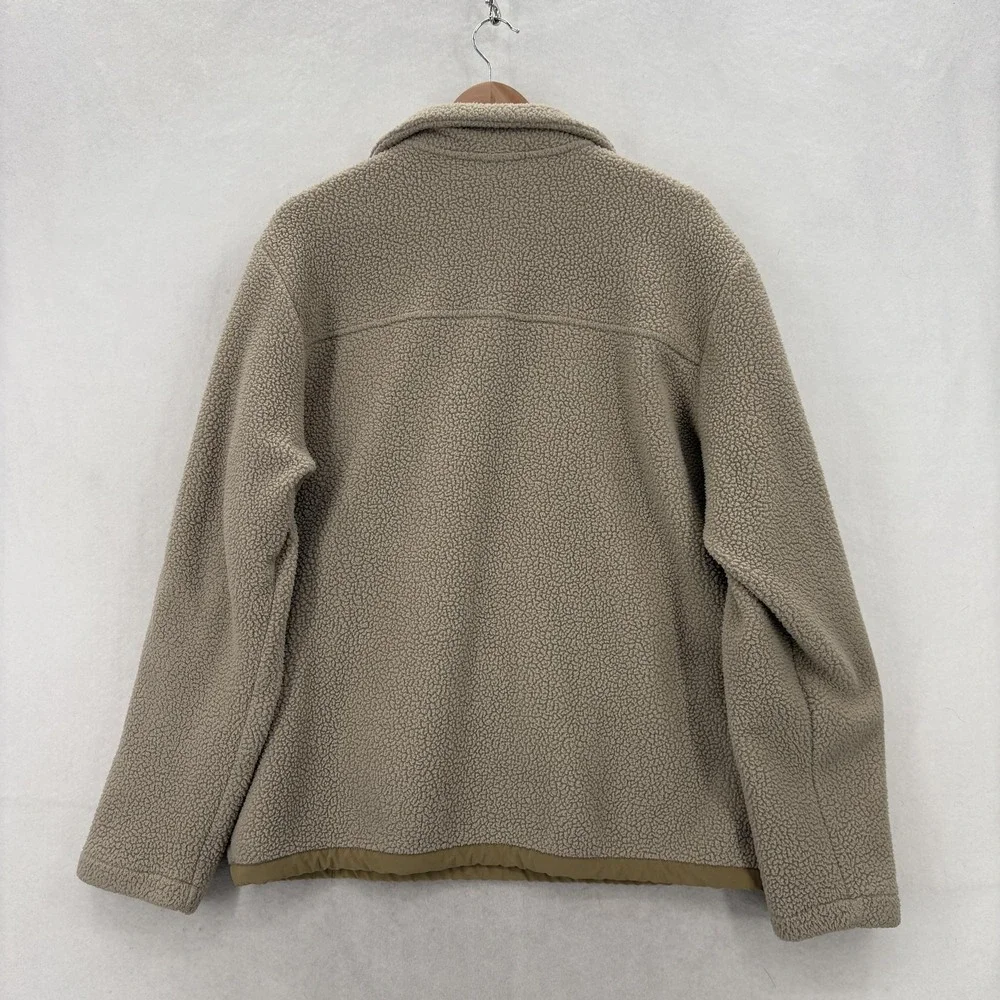 The North Face Cragmont Pullover Mens Large Beige Sherpa Fleece Snap Hiking Work